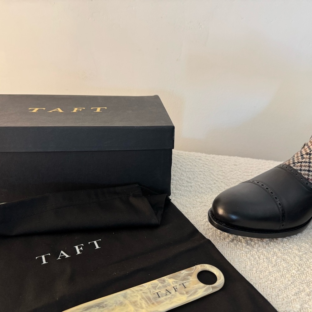 Taft Jack Boots Houndstooth Wool & Leather |Size 13| Made in Spain | Never Worn - Picture 2 of 9